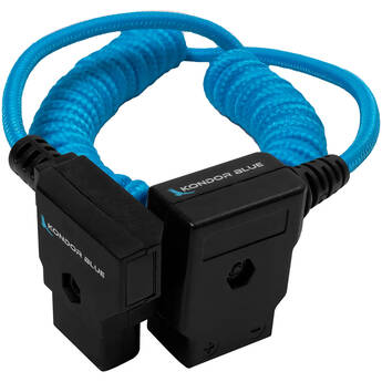 Kondor Blue Coiled D-Tap Extension Male to Female Cable (16 to 36")