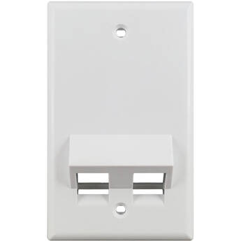 Simply45 S45-3202AW 2-Port Single-Gang Angled Keystone Wall Plate (Gloss White)