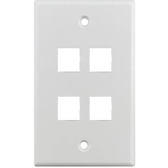 Simply45 S45-3204W 4-Port Single-Gang Keystone Wall Plate (White)