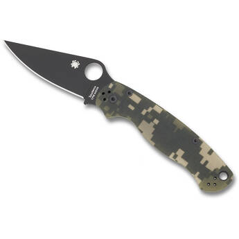 Spyderco Para Military 2 Folding Knife (Black Blade, Digital Camo Handle)