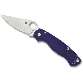 Spyderco Para Military 2 Folding Knife (Black Blade, Blue/Purple Handle)