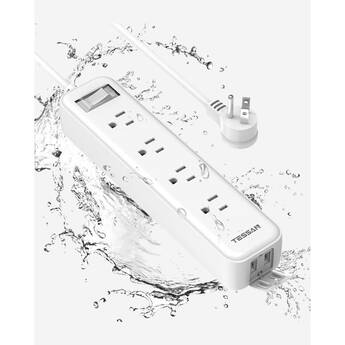 Tessan 4-Outlet Outdoor Waterproof Surge Protector with 2 USB Ports (6')