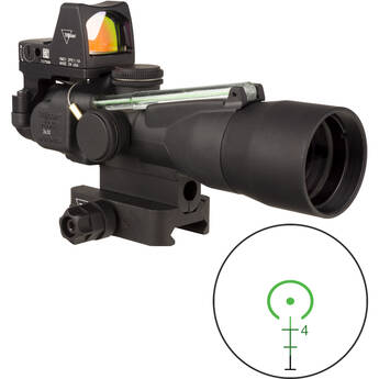 Trijicon 3x30 ACOG Dual Illuminated Riflescope and 3.25 MOA Red Dot Type 2 RMR Sight Kit (Green Horseshoe/Dot Reticle))