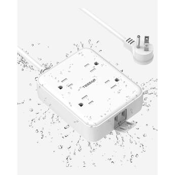 Tessan 4-Outlet Outdoor Waterproof Surge Protector with 2 USB Ports (6')