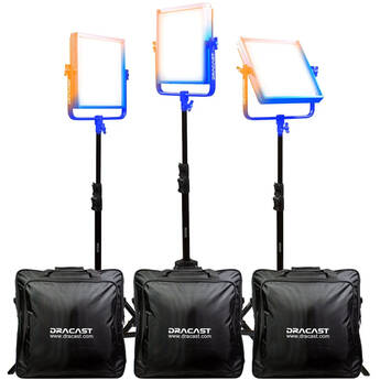 Dracast Pro Series LED1000 Bi-Color LED Light Panel (Gold Mount, Interview 3-Light Kit)