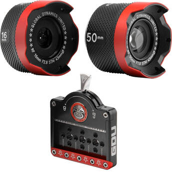 GLOBAL DYNAMICS UNITED Armored RF 16mm & 50mm Autofocus Lens Bundle with 40mm Touch & Go Baseplate