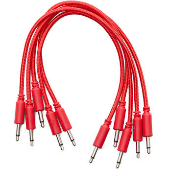 Erica Synths Braided Eurorack Patch Cables (Red, 5-Pack, 7.9")