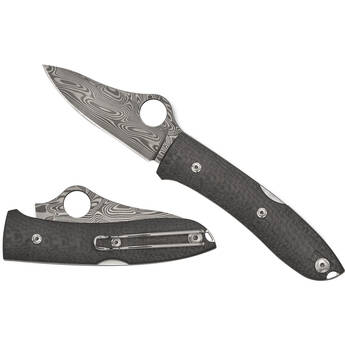 Spyderco SpyOpera Carbon Fiber Thor Damascus Folding Knife