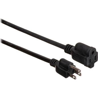 Watson AC Power Extension Cord (16 AWG, Black, 1.5')