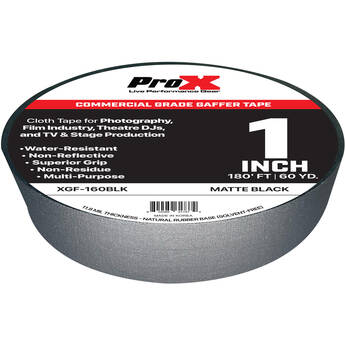 ProX Commercial-Grade Gaffer Tape (1" x 60 yd, Black)