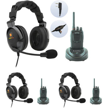 Eartec 3 x SC-1000 Radios with 3 x Proline Double Inline PTT Headsets
