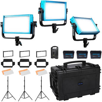 Dracast Plus Series LED500 Daylight LED Light Panel (Location 3-Light Kit)
