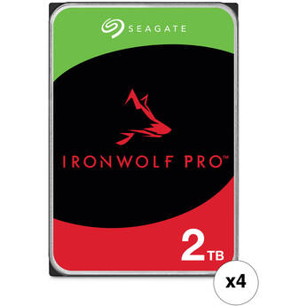 Seagate 2TB IronWolf Pro 7200 rpm SATA III 3.5" Internal NAS HDD (CMR, Retail, 4-Pack)