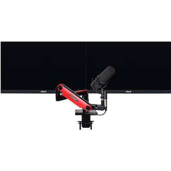 O.C. White Limited-Edition ProBoom Ultima Gen2 Dual Monitor Mount and Mic Boom Package (Black and Red)