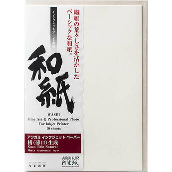 Awagami Factory Kozo Thin Fine-Art Inkjet Paper (A3+, Natural, 10 Sheets)