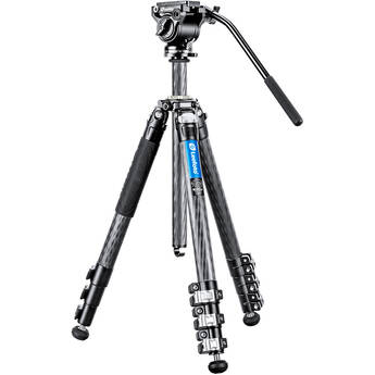 Leofoto LV-284C 4-Section Carbon Fiber Tripod with BV-5 Video Head System
