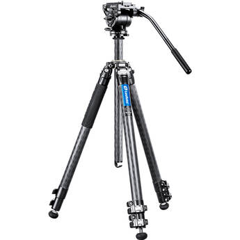 Leofoto LV-323C 3-Section Carbon Fiber Tripod with BV-10 Video Head System