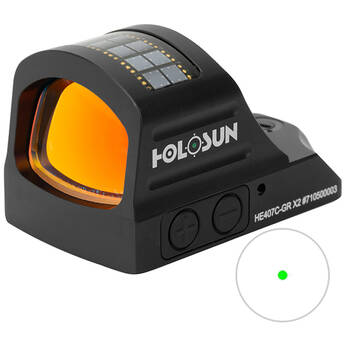 Holosun HS407C Micro Reflex Sight with Solar Failsafe (2 MOA Green Dot Reticle)