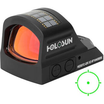 Holosun HE507C X2 Open Reflex Sight with Solar Failsafe (Green Circle-Dot Reticle)
