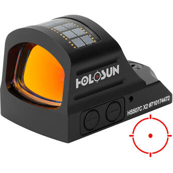Holosun HS507C X2 Open Reflex Sight with Solar Failsafe (Red Circle-Dot Reticle)