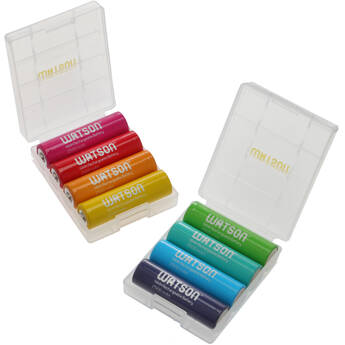 Watson Chroma Rechargeable AA NiMH Batteries (2500mAh, 1.2V, 8-Pack, Multicolored)