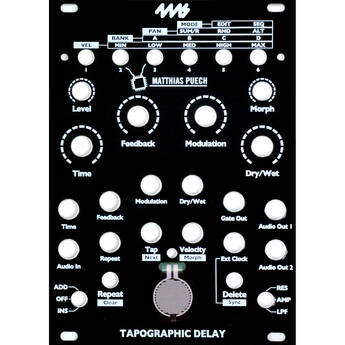 4ms Tapographic Delay Eurorack Module Faceplate (Black)