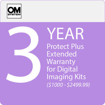 OM SYSTEM 3-Year Protect Plus Support with ADP for Digital Imaging Kits (Point-of-Sale, $1000-$2499.99)