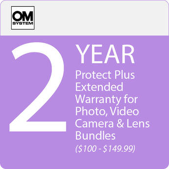 OM SYSTEM 2-Year Protect Plus Support with ADP for Photo and Video Camera and Lens Bundles (Point-of-Sale, $100-$149.99)