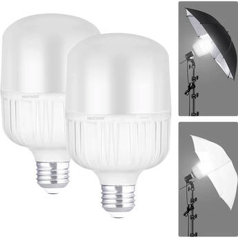 Neewer Daylight LED Light Bulb (24W, 2-Pack)