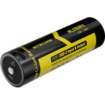 Nitecore NL2150RX 21700 Rechargeable Lithium-Ion Battery with USB-C Charging Port (3.6V, 5000mAh)