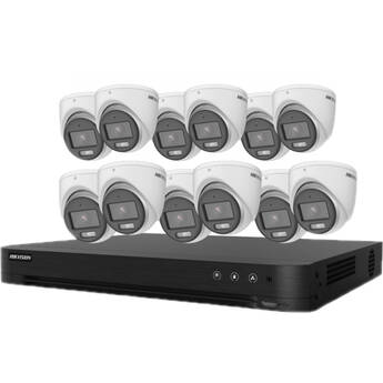 Hikvision ColorVu T7216U4TA12C TurboHD 16-Channel DVR with 4TB HDD & 12 x 5MP Turret Cameras Kit
