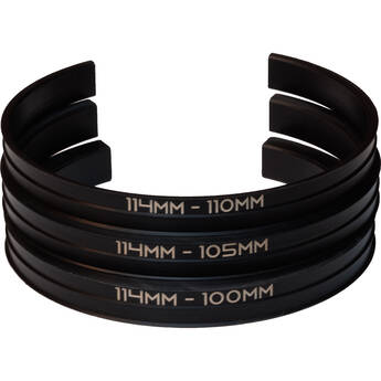 Lens Cuff Insert Adapter Ring Set for 114mm Lens Cuff (110, 105, 100mm Diameters)