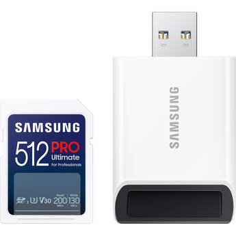Samsung 512GB PRO Ultimate UHS-I SD Memory Card with Card Reader