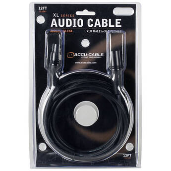 American DJ Accu-Cable XLR Male to XLR Female Balanced Audio Cable (12')