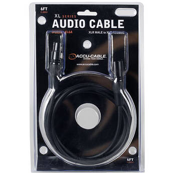 American DJ Accu-Cable XLR Male to XLR Female Balanced Audio Cable (6')