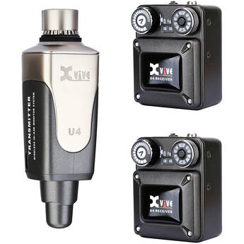 Xvive Audio U4R2 Wireless In-Ear Monitor System with Two Receivers (2.4 GHz)