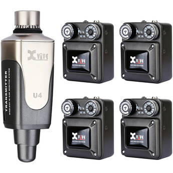 Xvive Audio U4R4 Wireless In-Ear Monitor System with Four Receivers (2.4 GHz)