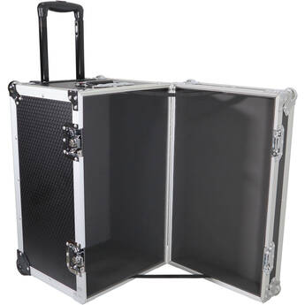 ProX Roll-Away Utility Case with Retractable Handle and Low-Profile Recessed Wheels (Black)