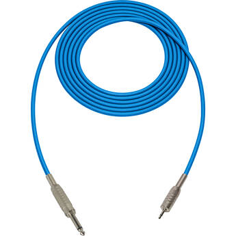 Sescom Star-Quad SC3SMBE 1/4" Male to 3.5mm Male TS Mono Audio Cable (3', Blue)
