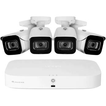 Lorex Fusion Series N847A62-8CA4-E 16-Channel 4K UHD NVR with 2TB HDD & Four Bullet Cameras