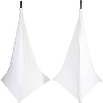 ProX Two-Sided Lycra Cover Scrim for Speaker Tripod or Lighting Stand (White, Pair)