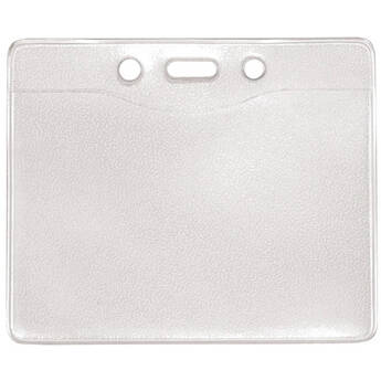 BRADY PEOPLE ID Clear Vinyl Horizontal Badge Holder with Slot and Chain Holes (3.3 x 2.5", 100-Pack)