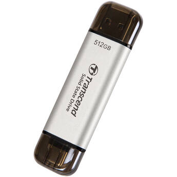 Transcend 512GB ESD310 Portable USB-C/A SSD (Metallic Silver)