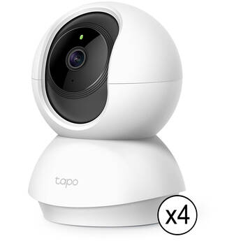 TP-Link Tapo C210 3MP Pan & Tilt Indoor Wi-Fi Security Camera with Night Vision (4-Pack)