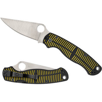 Spyderco Para 2 Salt Folding Knife (Satin Blade, Yellow/Black Handle)