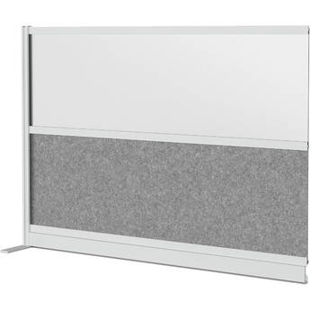 Luxor Modular Room Divider Add-On Wall (70 x 48", Silver, Wide Paneling)