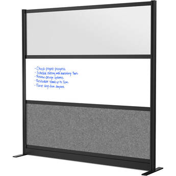 Luxor Modular Room Divider Starter Wall (70" x 70", Black, Wide Paneling)
