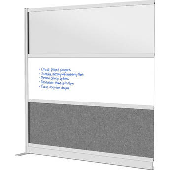 Luxor Modular Room Divider Add-On Wall (70 x 70", Silver, Wide Paneling)