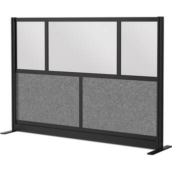 Luxor Modular Room Divider Starter Wall (70" x 48", Black)