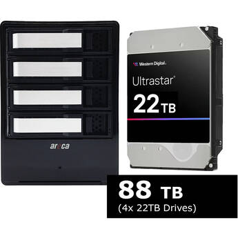 Areca ARC-8050T3U 88TB 4-Bay Thunderbolt 3 RAID Array (4 x 22TB)